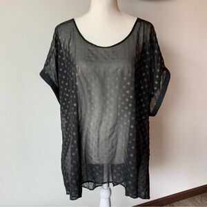 Lane Bryant Sheer Gold Studded Layering Blouse